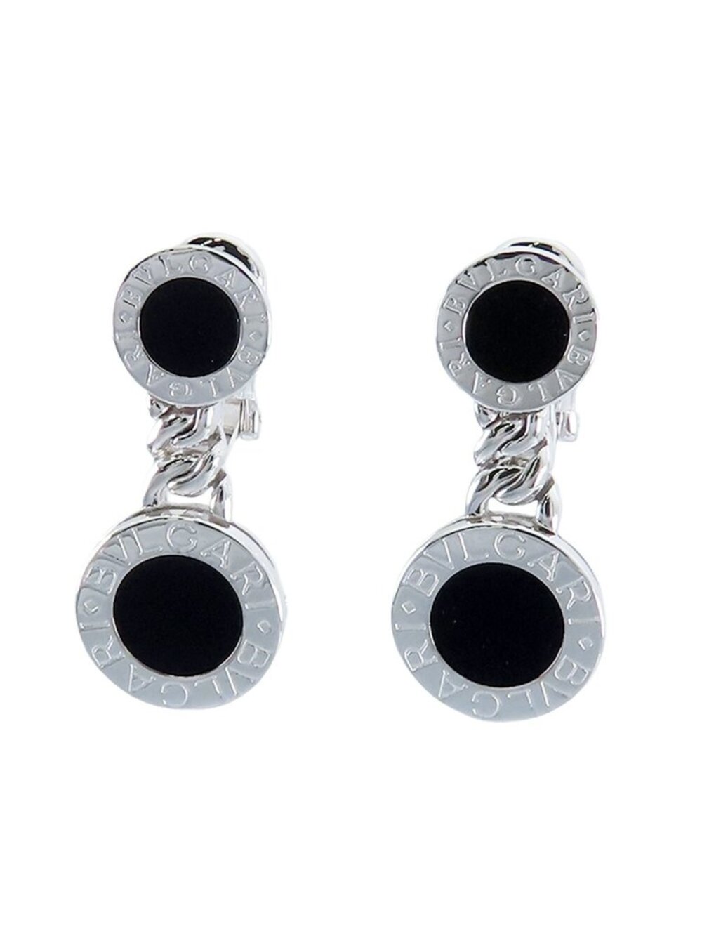 Bvlgari Earrings White Gold 18K Onyx Drop